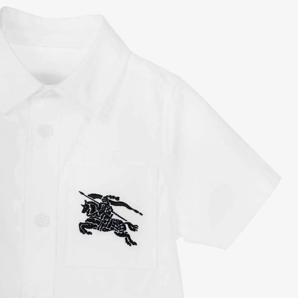 Burberry-Boys White Cotton Classic Shirt | Childrensalon Outlet