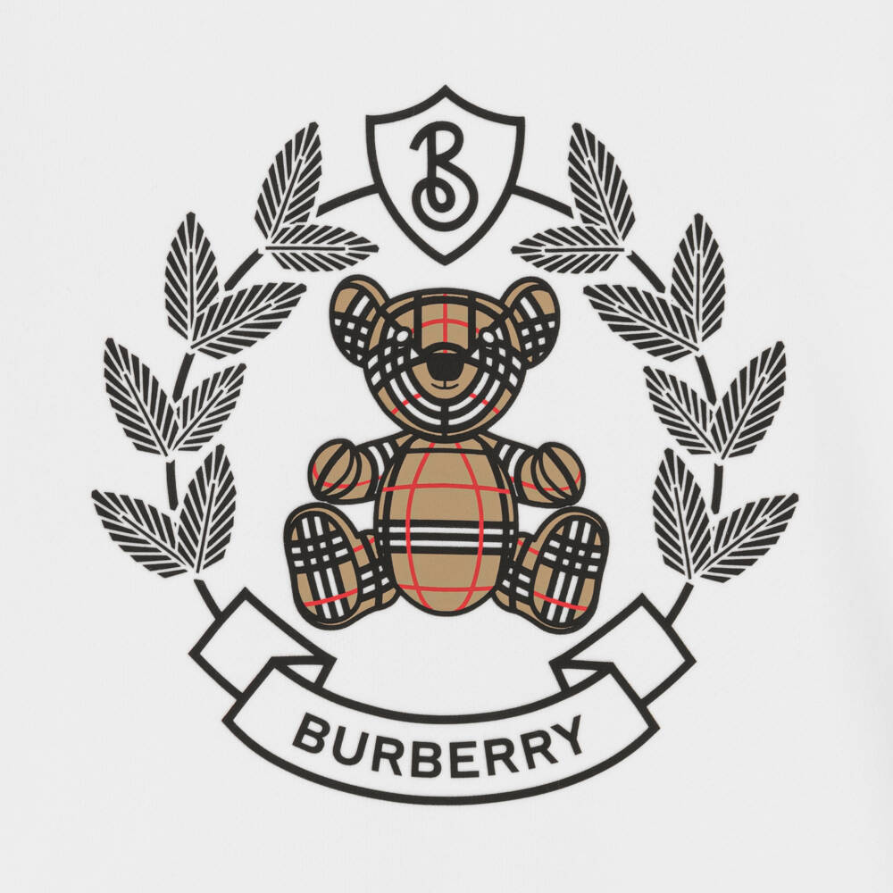 Burberry-Boys White Crest Bear Sweater | Childrensalon Outlet