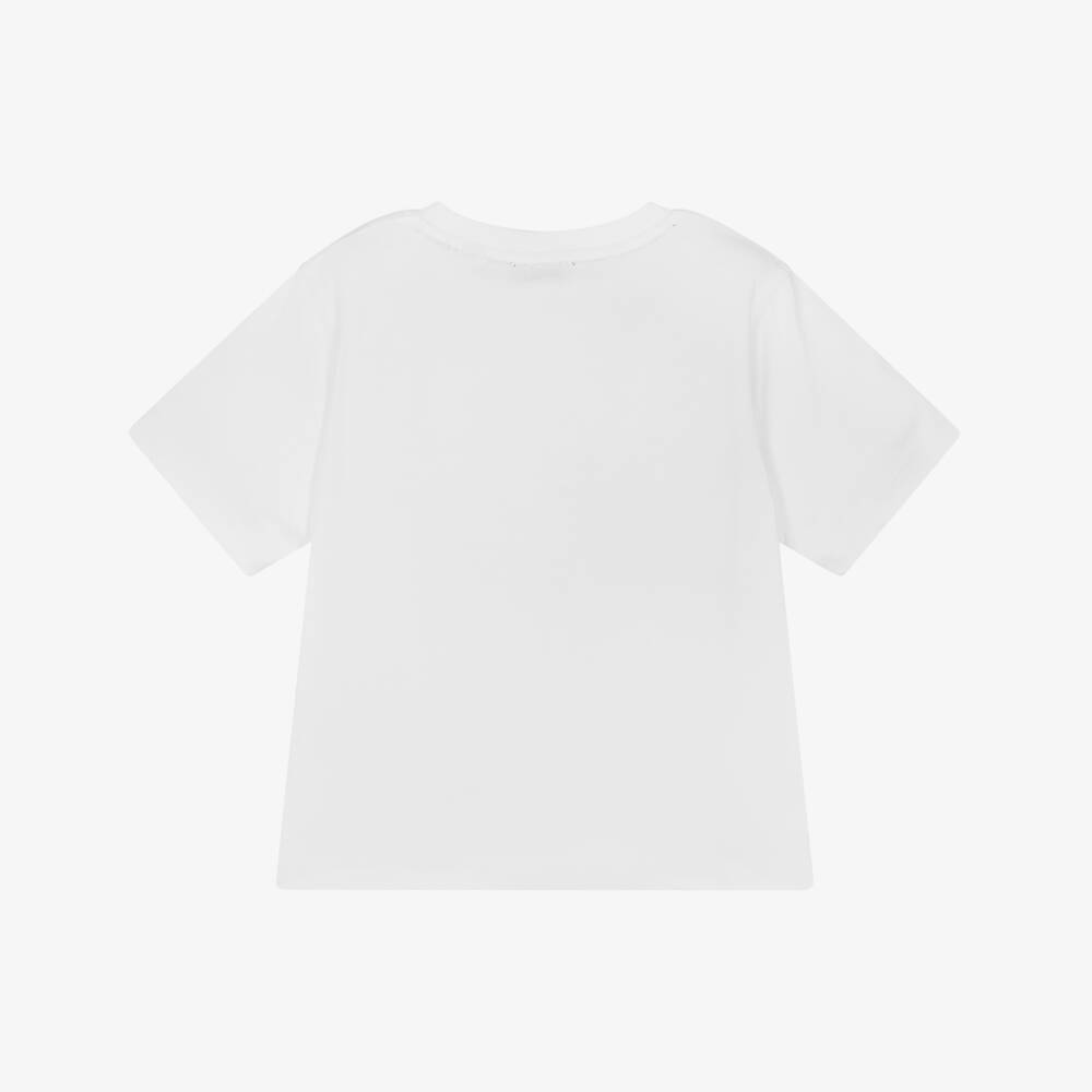 Burberry-Boys White EKD T-Shirt | Childrensalon Outlet