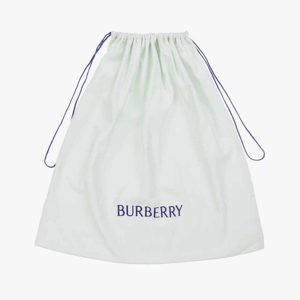 Burberry-Boys White & Green Check Sneakers | Childrensalon Outlet