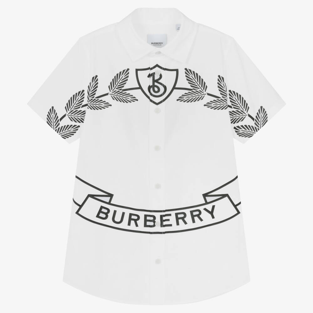 Burberry-Рубашка с белым дубовым эмблемой для мальчиков | Childrensalon Outlet