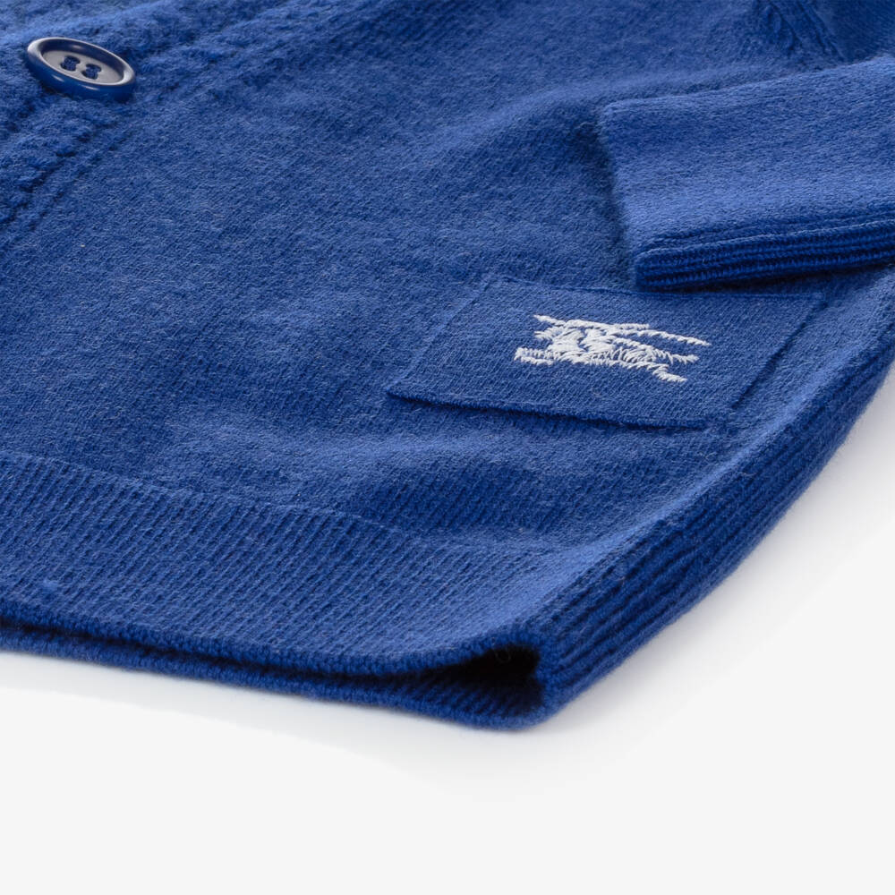 Burberry-Boys Wool Knit Blue Cardigan | Childrensalon Outlet