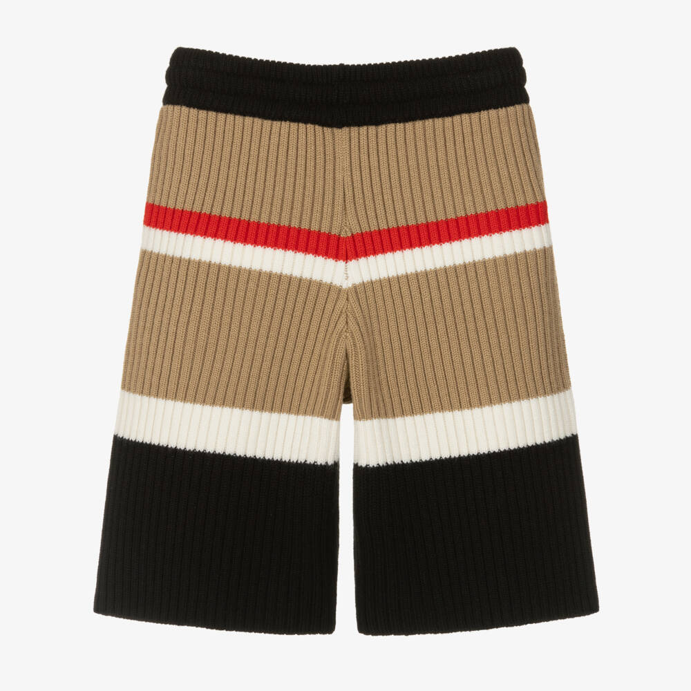 Burberry-Boys Woolen Knit Striped Shorts | Childrensalon Outlet