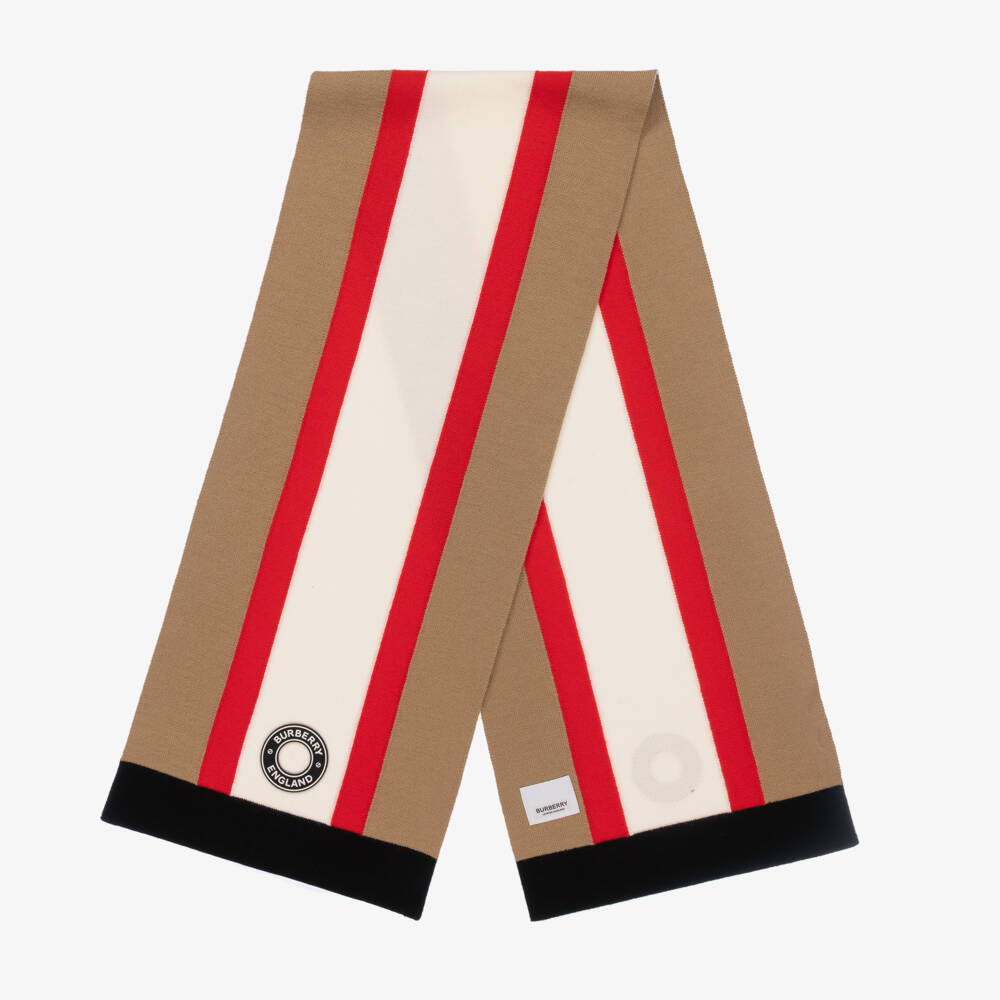 Burberry-Boys Woolen Striped Warm Scarf | Childrensalon Outlet