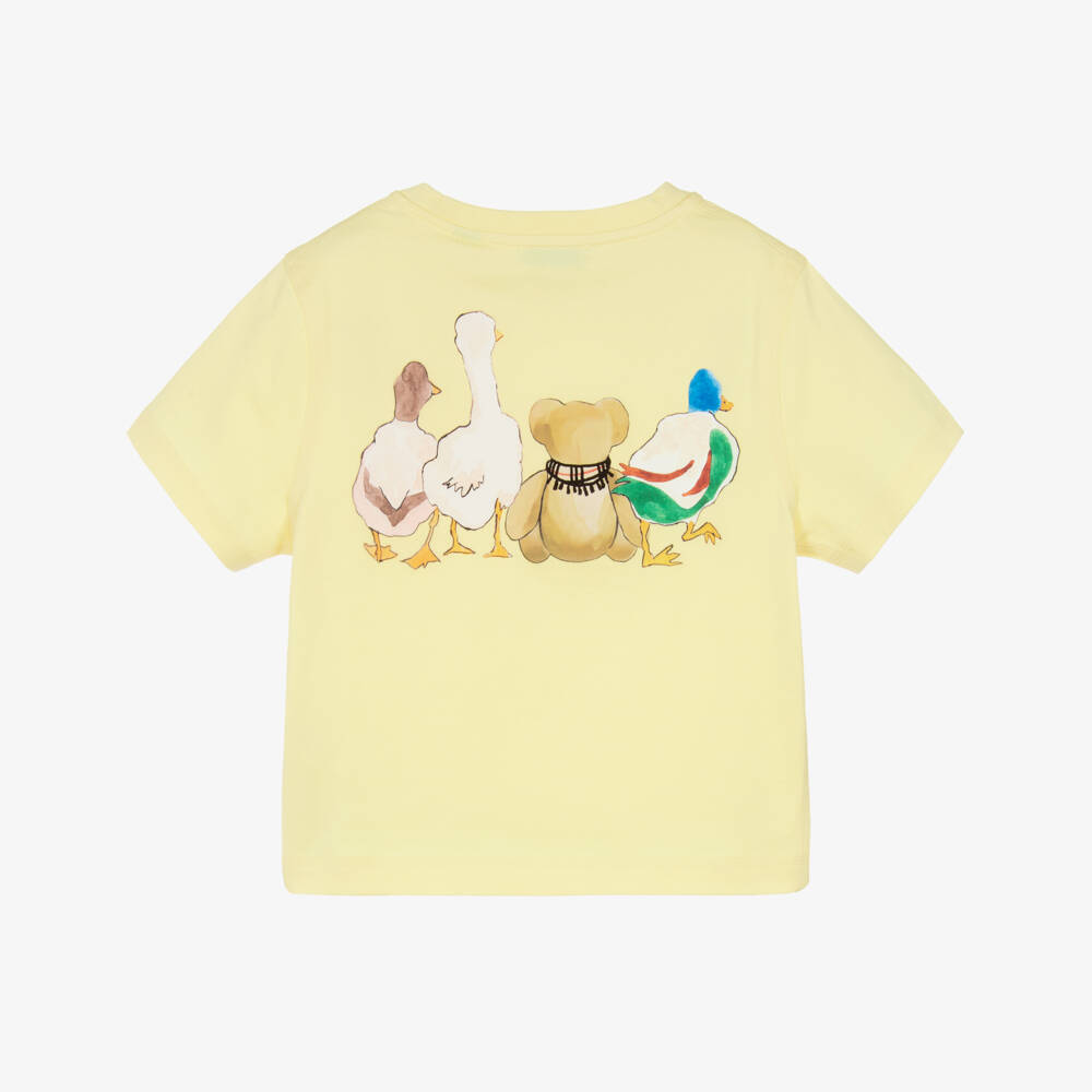Burberry-Boys Yellow Cotton Thomas Bear & Friends T-Shirt | Childrensalon Outlet