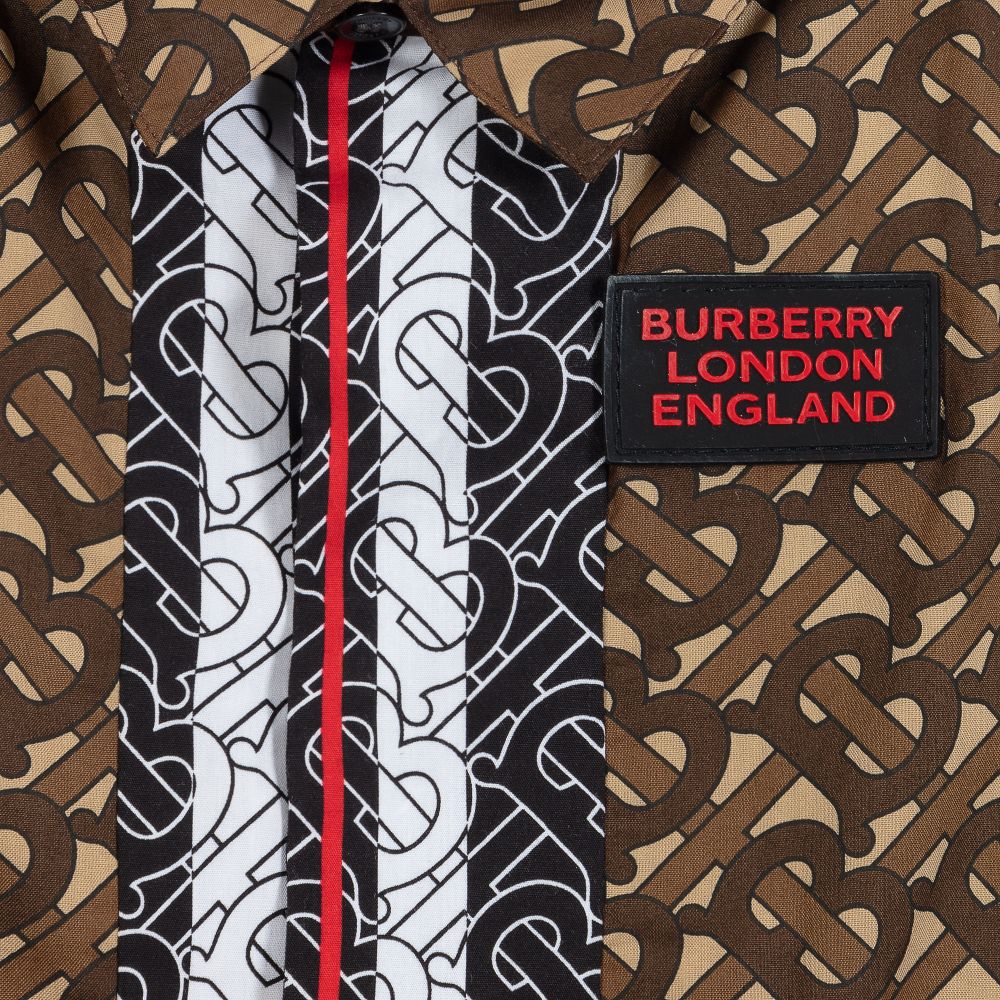 Burberry Chemise Marron En Coton Bebe Childrensalon Outlet