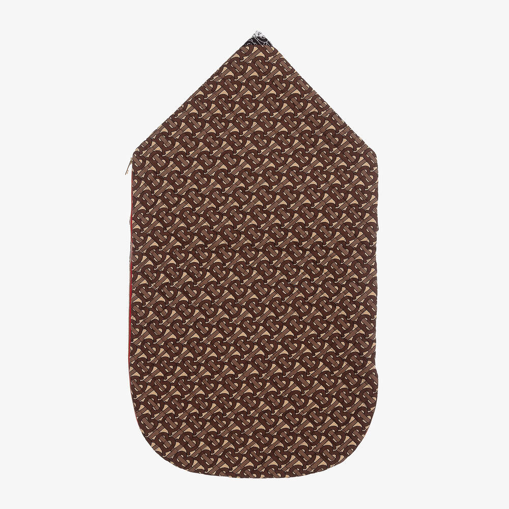 Burberry-Brown Cotton Logo Nest (73cm) | Childrensalon Outlet