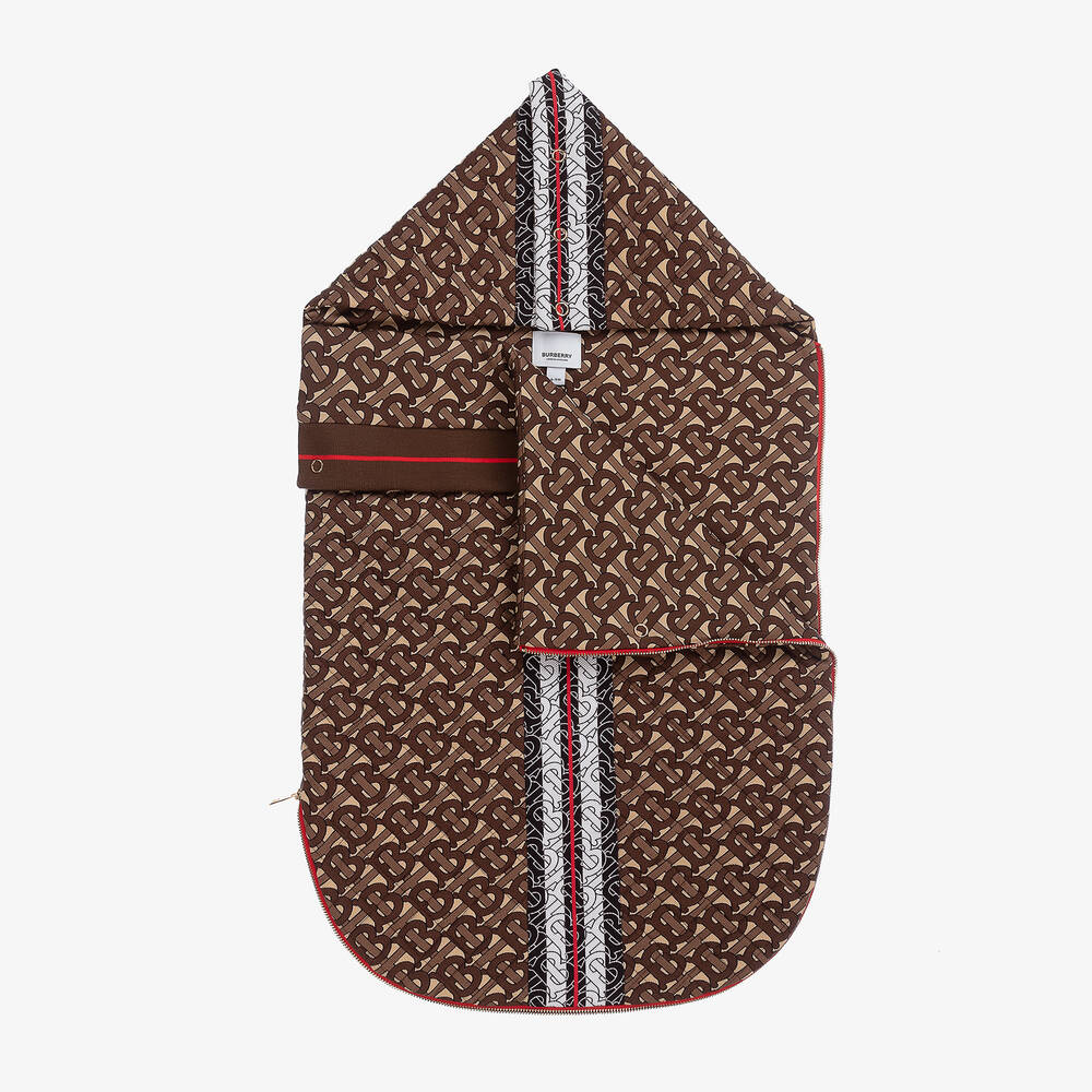 Burberry-Brown Cotton Logo Nest (73cm) | Childrensalon Outlet