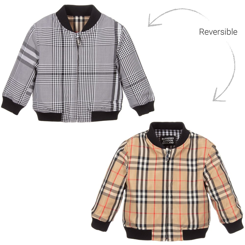 Burberry Check Reversible Baby Jacket Childrensalon Outlet