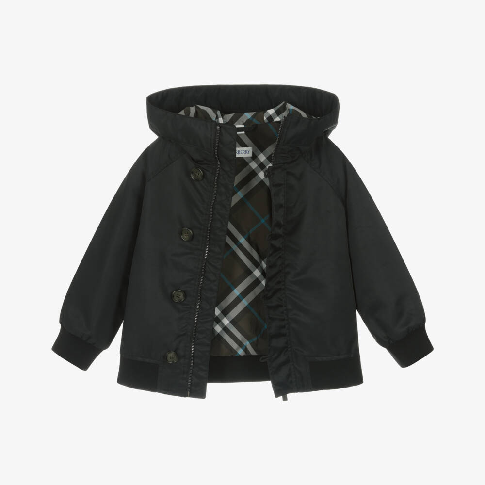 Burberry-Chic Boys Midnight Hooded Coat | Childrensalon Outlet