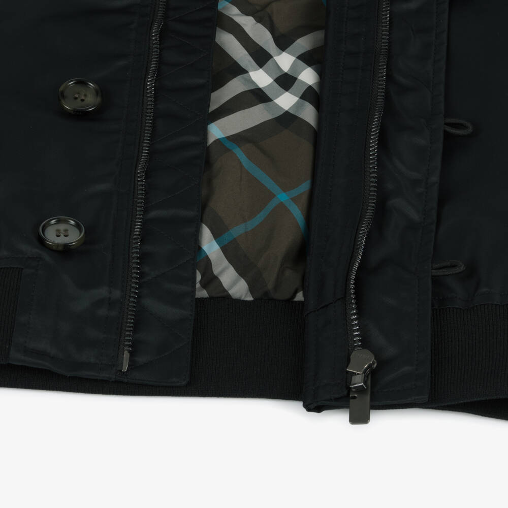 Burberry-Chic Boys Midnight Hooded Coat | Childrensalon Outlet