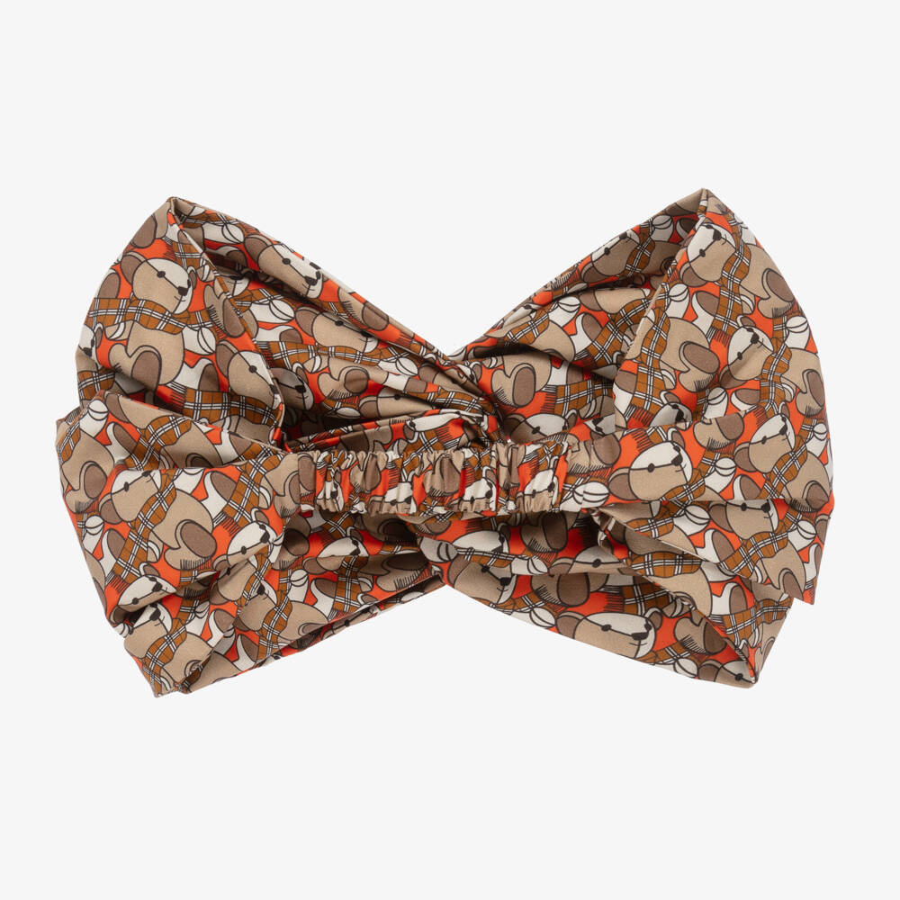 Burberry-Girls' Beige Bear Print Hairband | Childrensalon Outlet