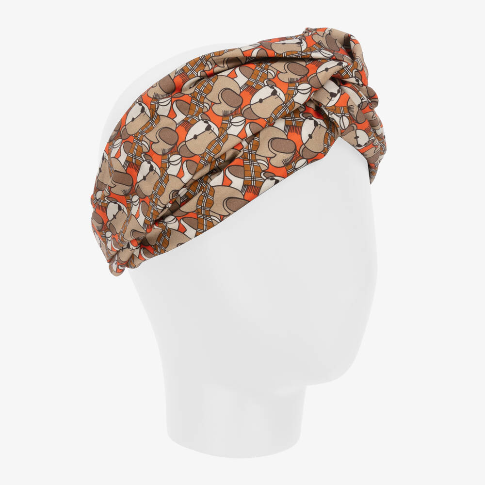 Burberry-Girls' Beige Bear Print Hairband | Childrensalon Outlet