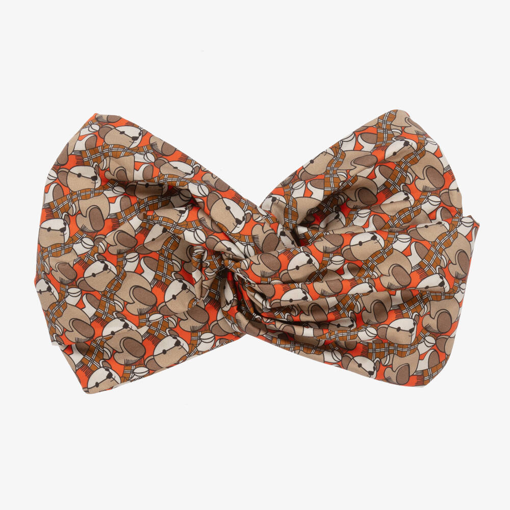 Burberry-Girls' Beige Bear Print Hairband | Childrensalon Outlet
