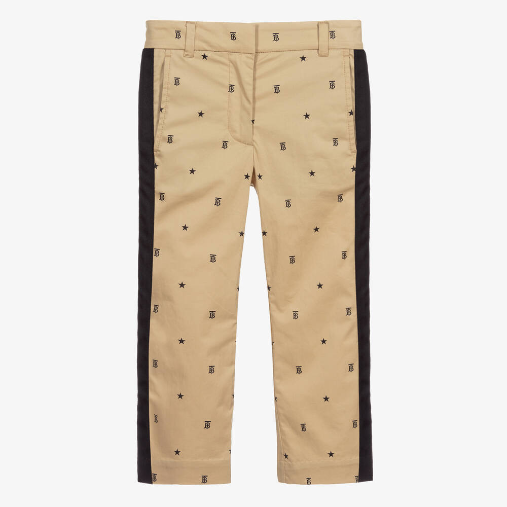 Burberry-Girls Beige & Black Trousers | Childrensalon Outlet