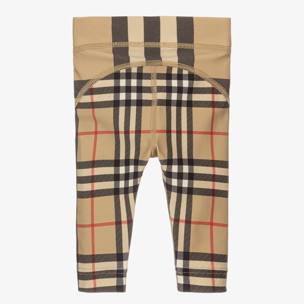 Burberry-Бежевые солнцезащитные легинсы в клетку | Childrensalon Outlet