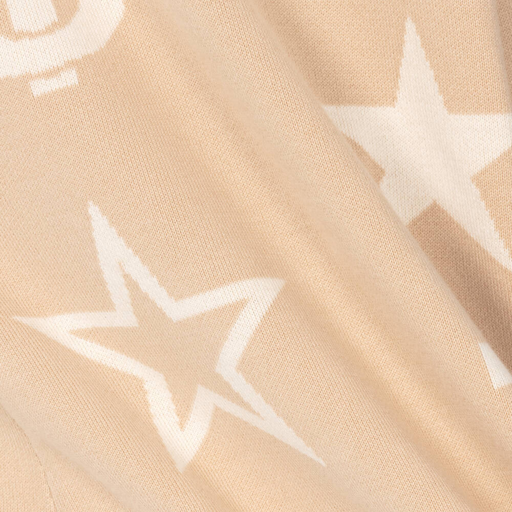 Burberry-Girls Beige Cotton Logo Knit Dress | Childrensalon Outlet