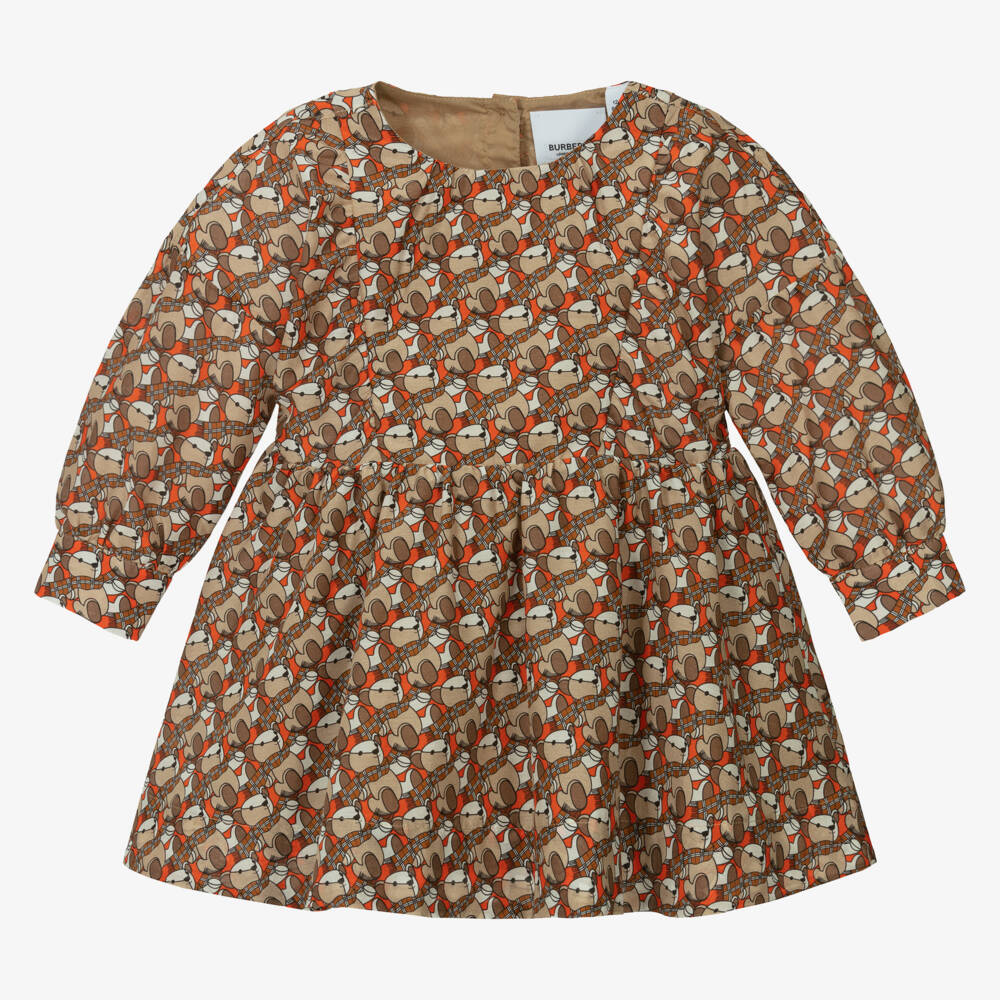 Burberry-Girls' Beige Cotton-Silk Gown | Childrensalon Outlet
