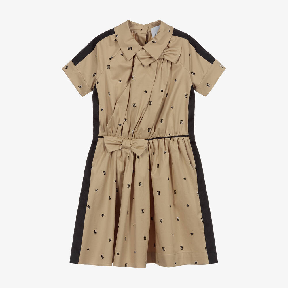 Burberry - Girls Beige Monogram Dress | Childrensalon