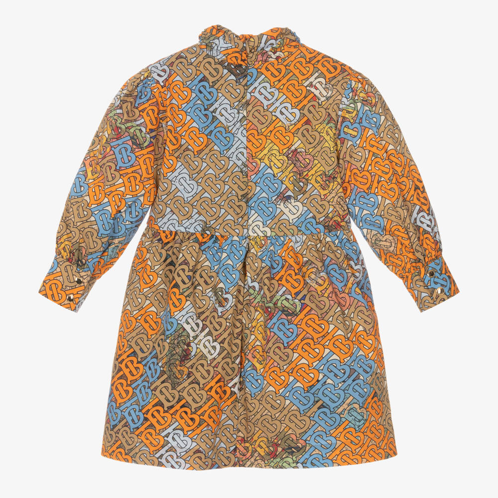 Burberry-Girls Beige & Orange Elegance Dress | Childrensalon Outlet