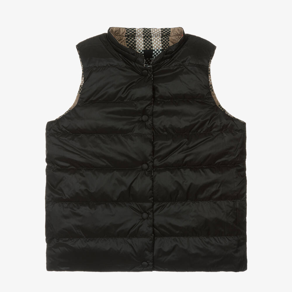 Burberry-سترة بنات بيج قابلة للعكس بنقشة مربعات | Childrensalon Outlet