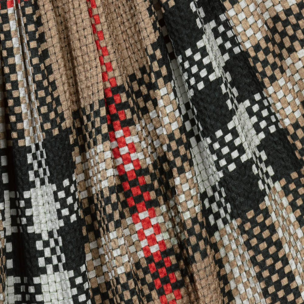 Burberry-Girls Beige Silk Plaid Frock | Childrensalon Outlet