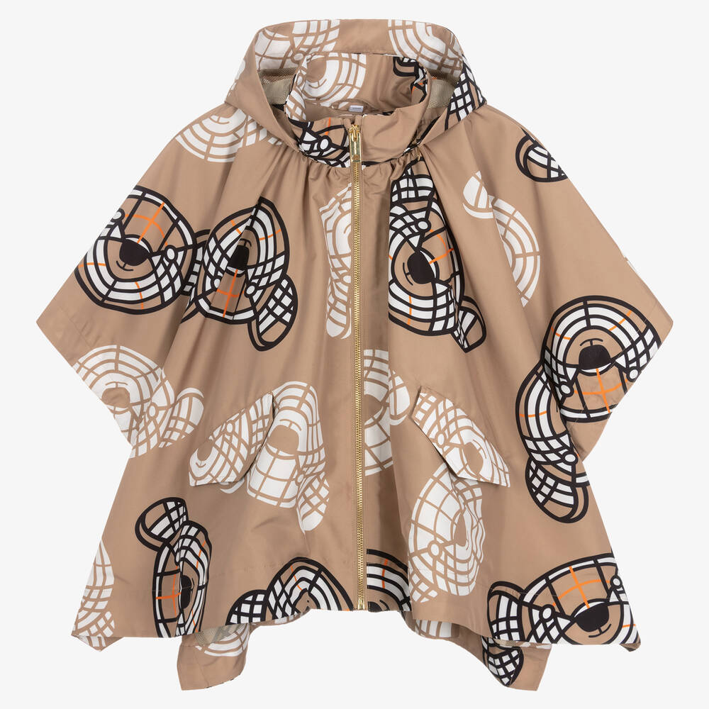 Burberry-Girls Beige Thomas Bear Cape | Childrensalon Outlet