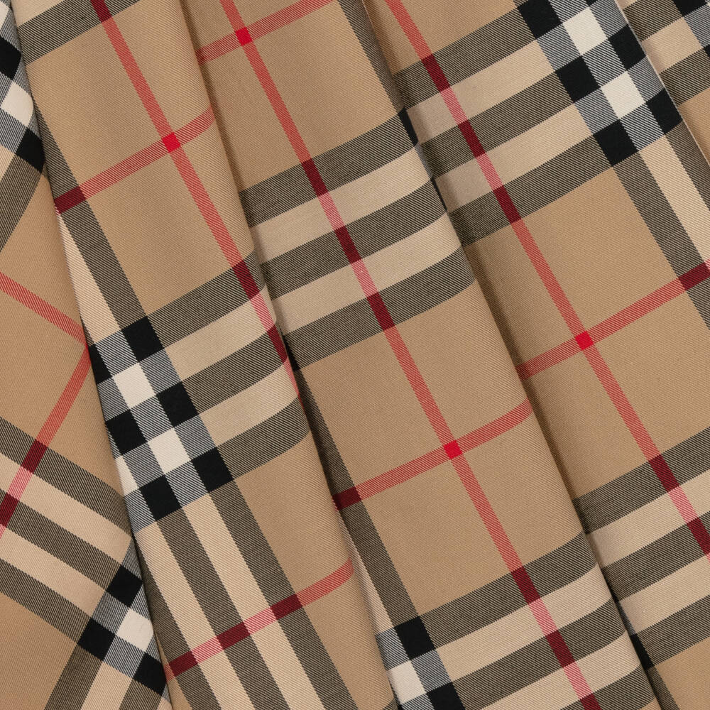 Burberry-Girls Beige Timeless Check Dress | Childrensalon Outlet