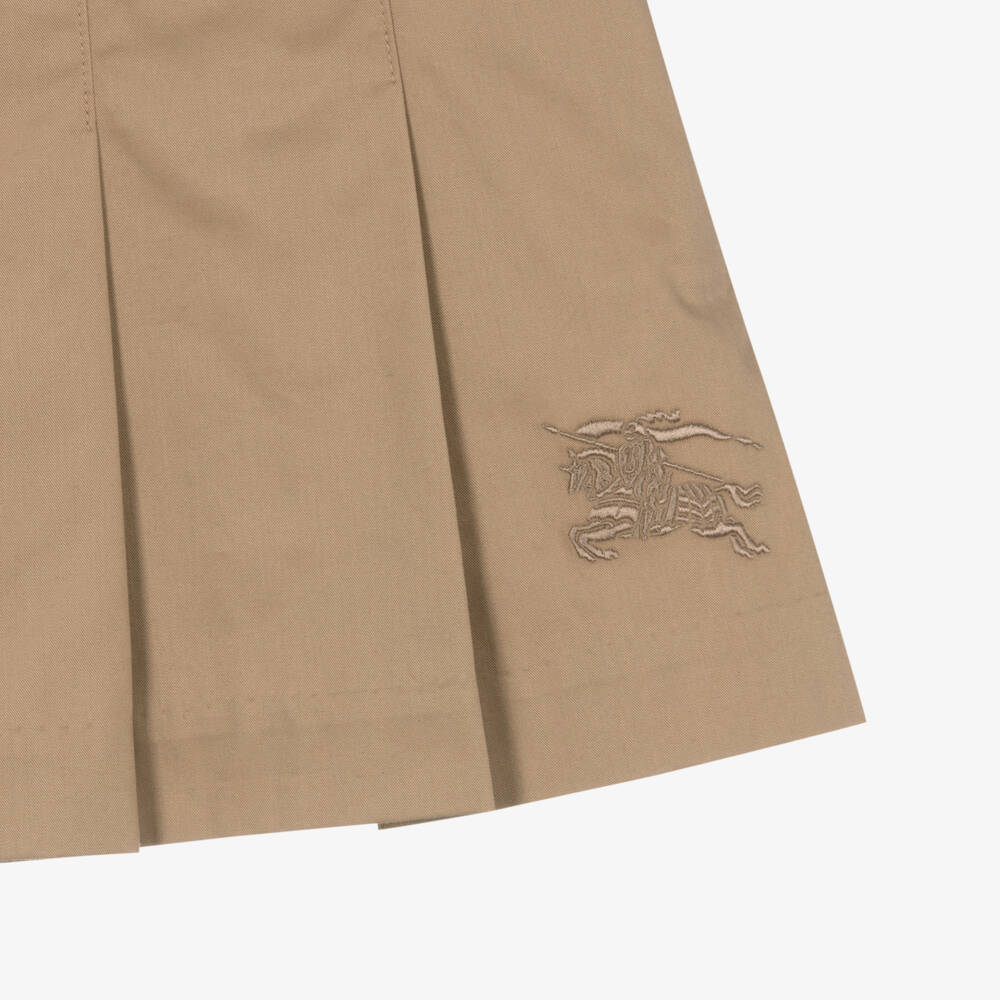 Burberry-Girls Beige Twill Heritage Skirt | Childrensalon Outlet
