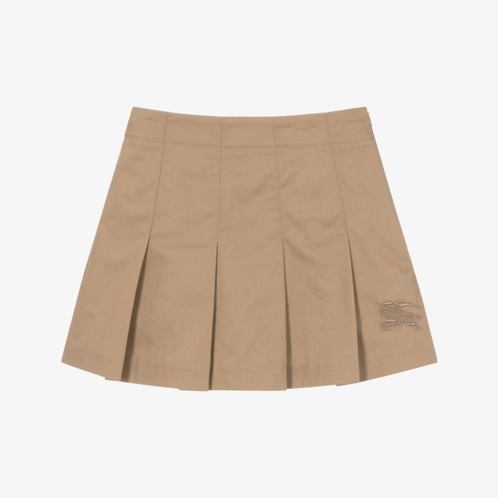 Burberry-Girls Beige Twill Heritage Skirt | Childrensalon Outlet