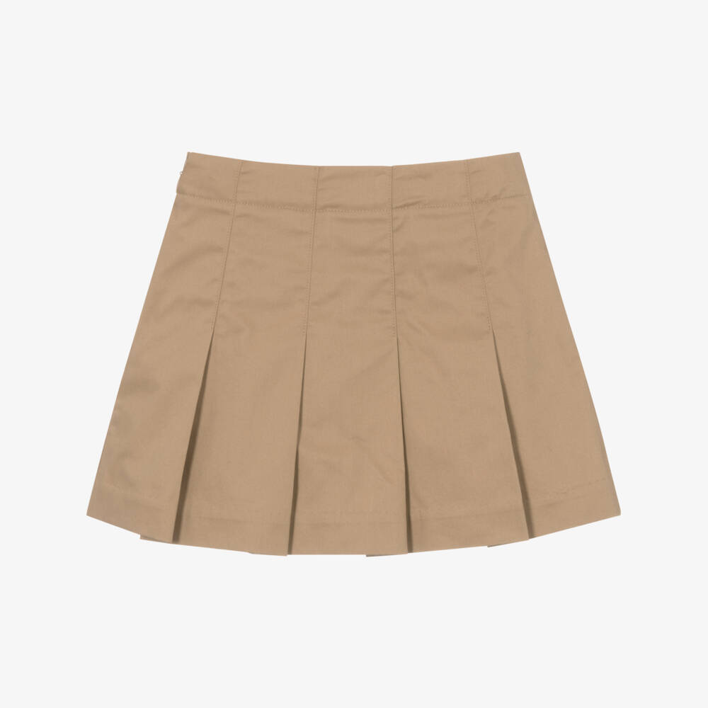 Burberry-Girls Beige Twill Heritage Skirt | Childrensalon Outlet