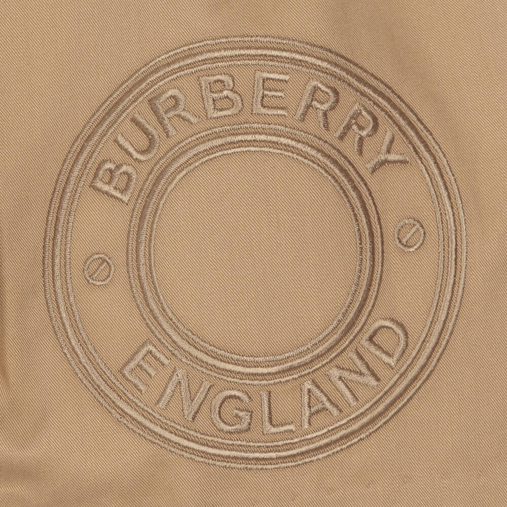 Burberry-Girls' Beige Twill Logo Skirt | Childrensalon Outlet
