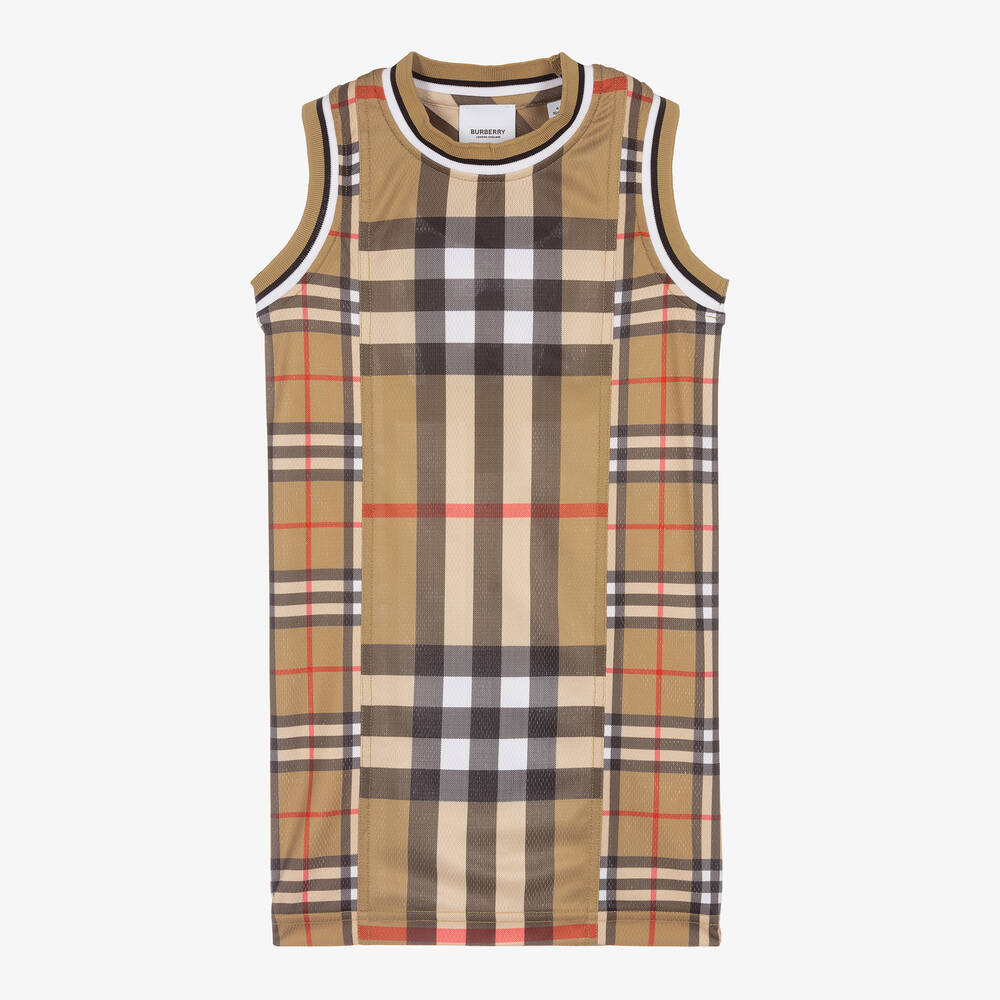 Burberry-Girls Beige Vintage Check Dress | Childrensalon Outlet