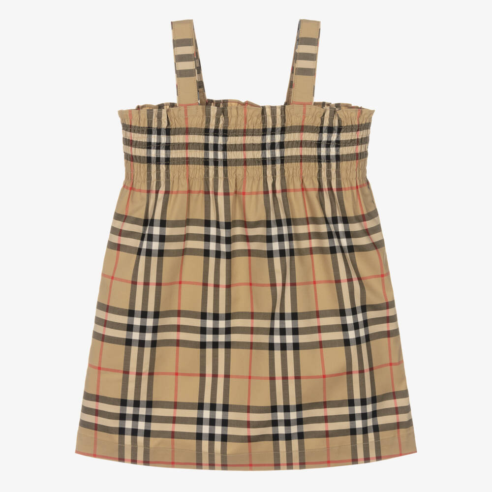 Burberry-Girls Beige Vintage Check Sundress | Childrensalon Outlet