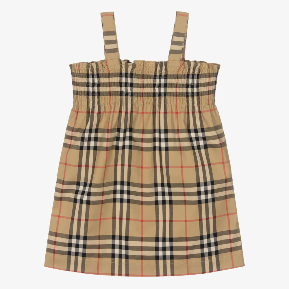 Burberry-Girls Beige Vintage Check Sundress | Childrensalon Outlet