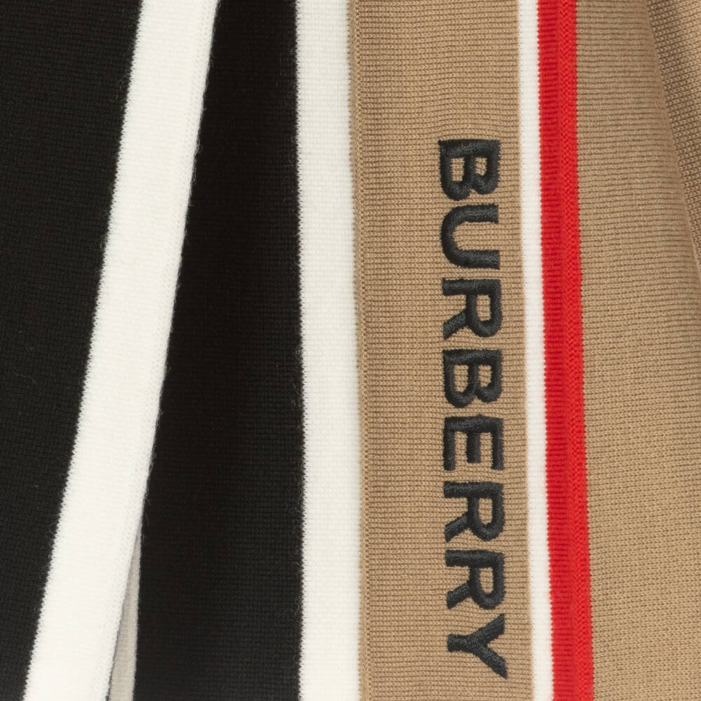 Burberry-Girls Beige Wool Striped Knit Skirt | Childrensalon Outlet