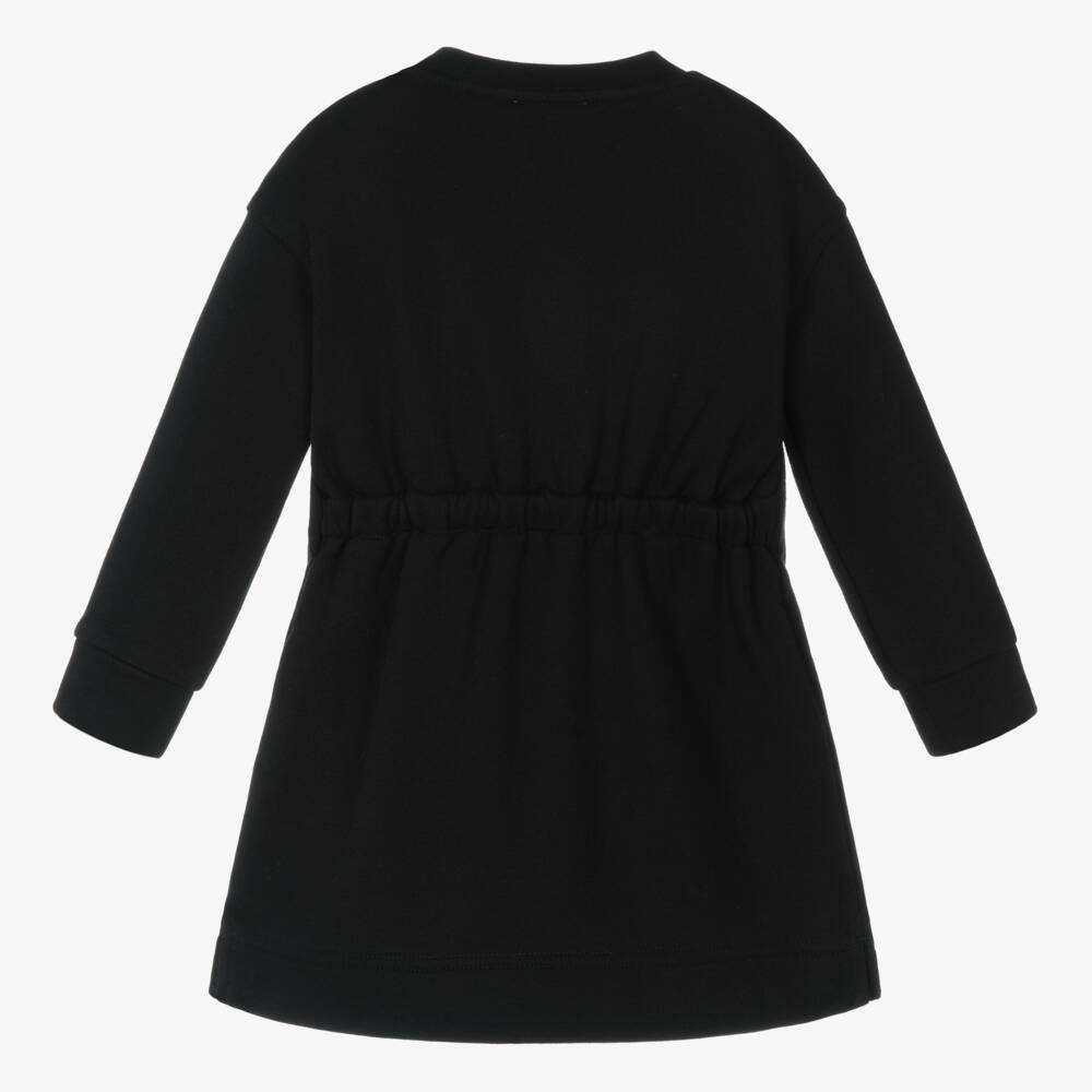 Burberry-Платье с аппликацией медведя черное для девочек | Childrensalon Outlet