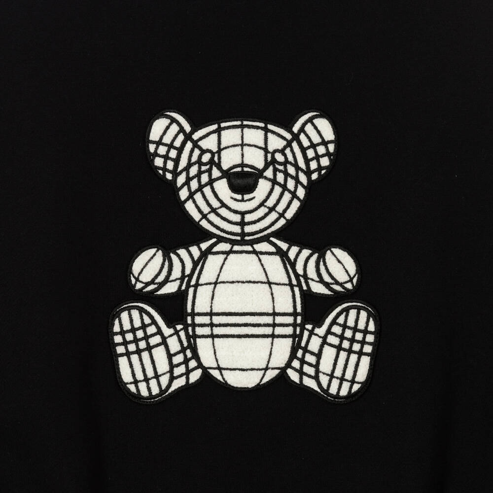 Burberry-Платье-свитшот с медведем черное для девочек | Childrensalon Outlet