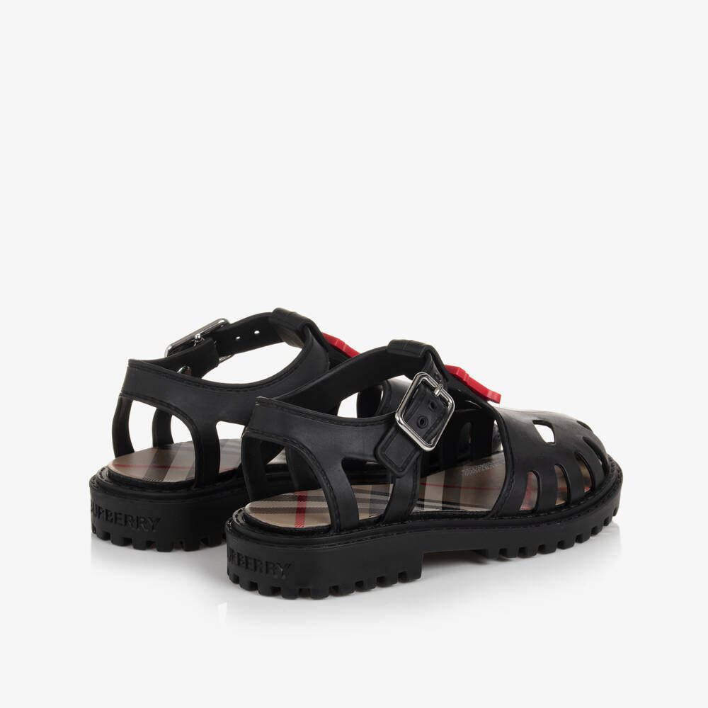Burberry-Черные сандалии с монограммой для девочек | Childrensalon Outlet