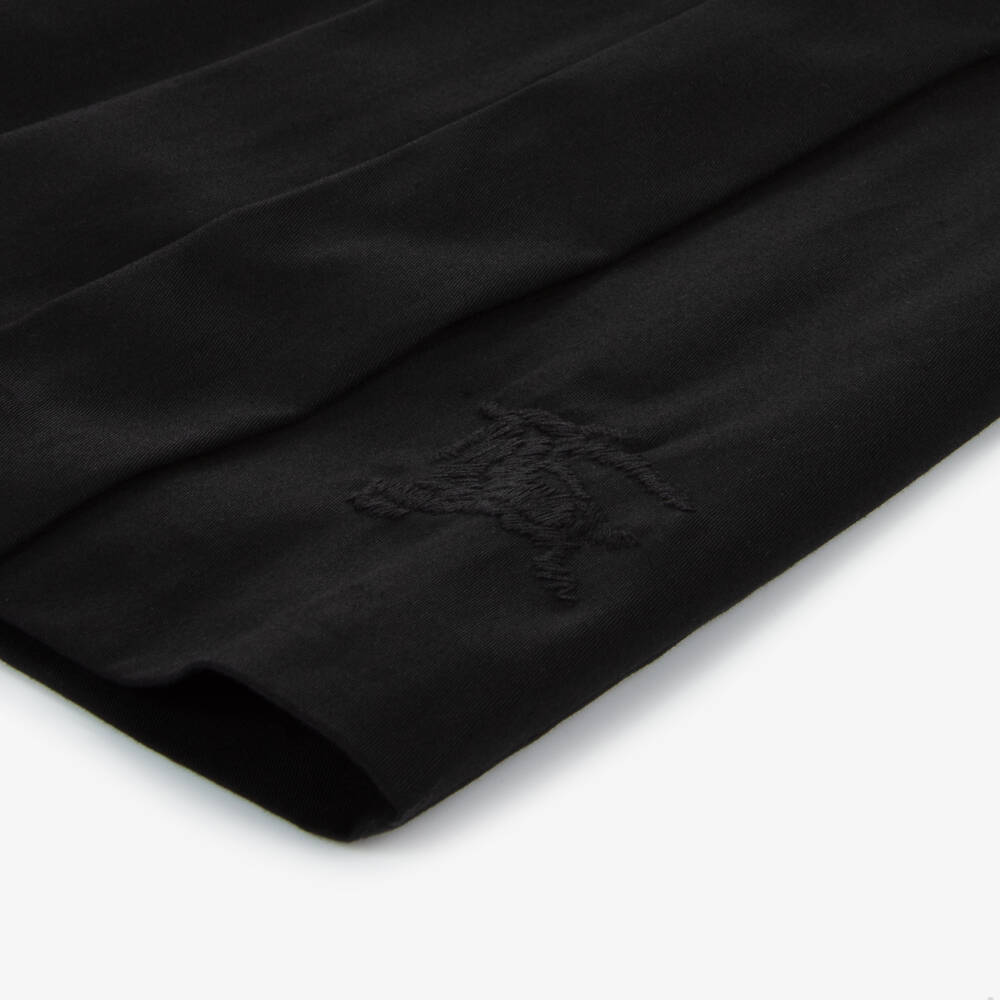 Burberry-Girls Black Pleated Wrap Skirt | Childrensalon Outlet