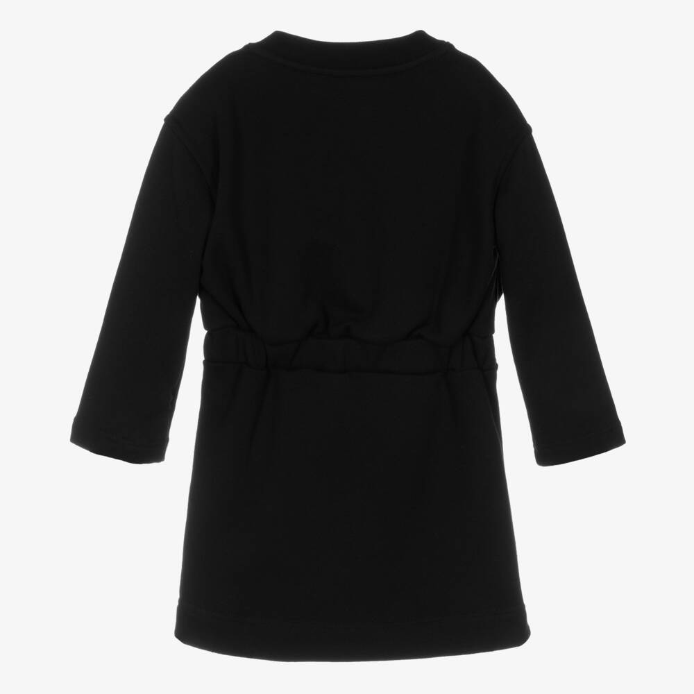 Burberry-فستان أسود للبنات بتطريز دب توماس | Childrensalon Outlet