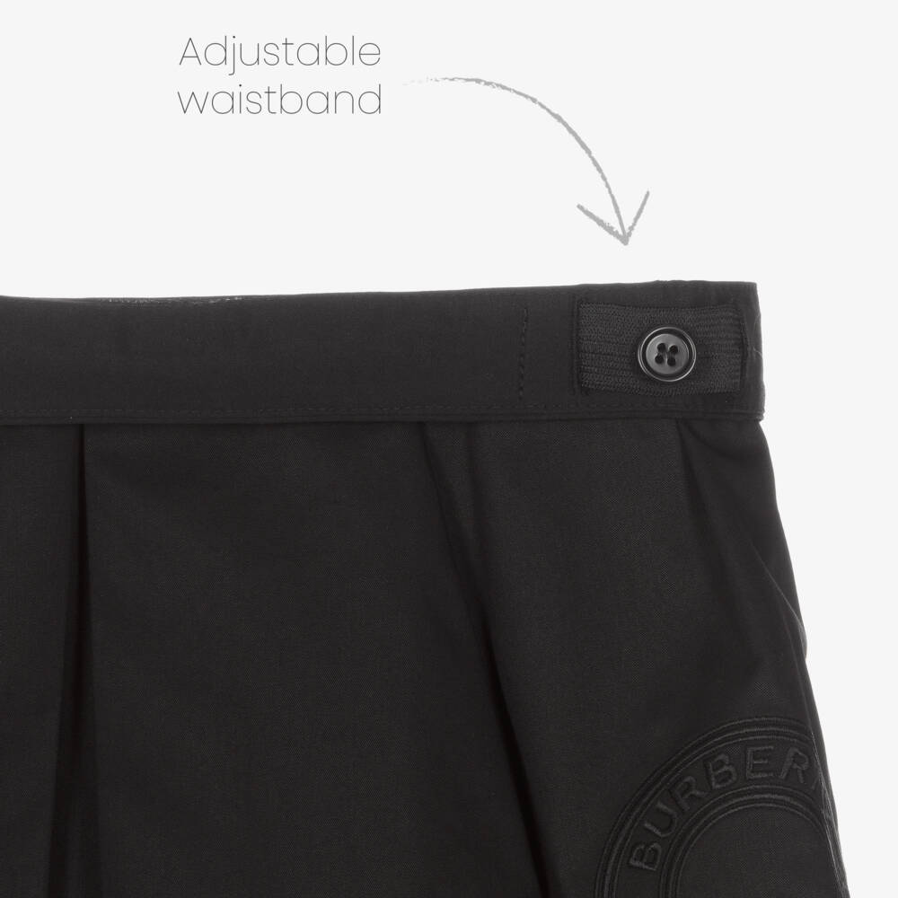 Burberry-تنورة سوداء بشعار للبنات | Childrensalon Outlet