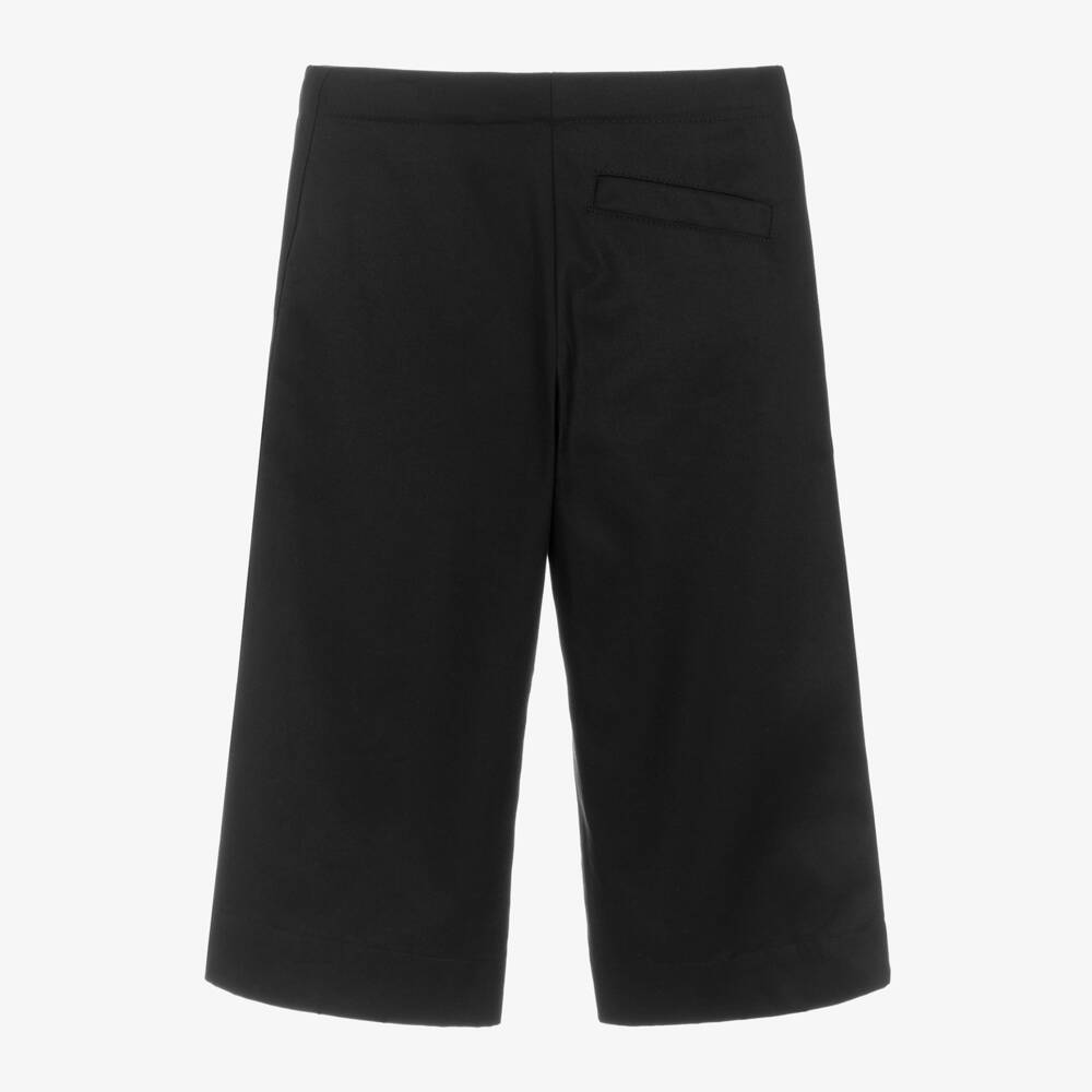 Burberry-Girls Black Twill Wide-Leg Trousers | Childrensalon Outlet