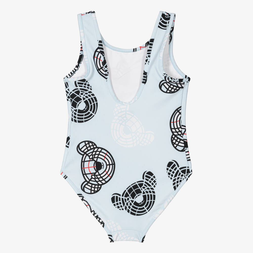 Burberry-Girls Blue Bear Print Swimwear | Childrensalon Outlet