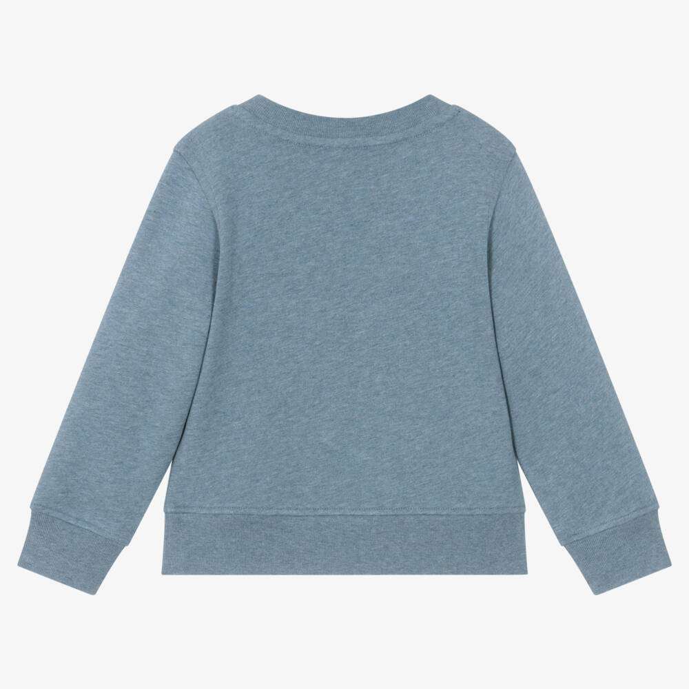 Burberry-بلوفر أزرق للبنات بطبعة شعار | Childrensalon Outlet