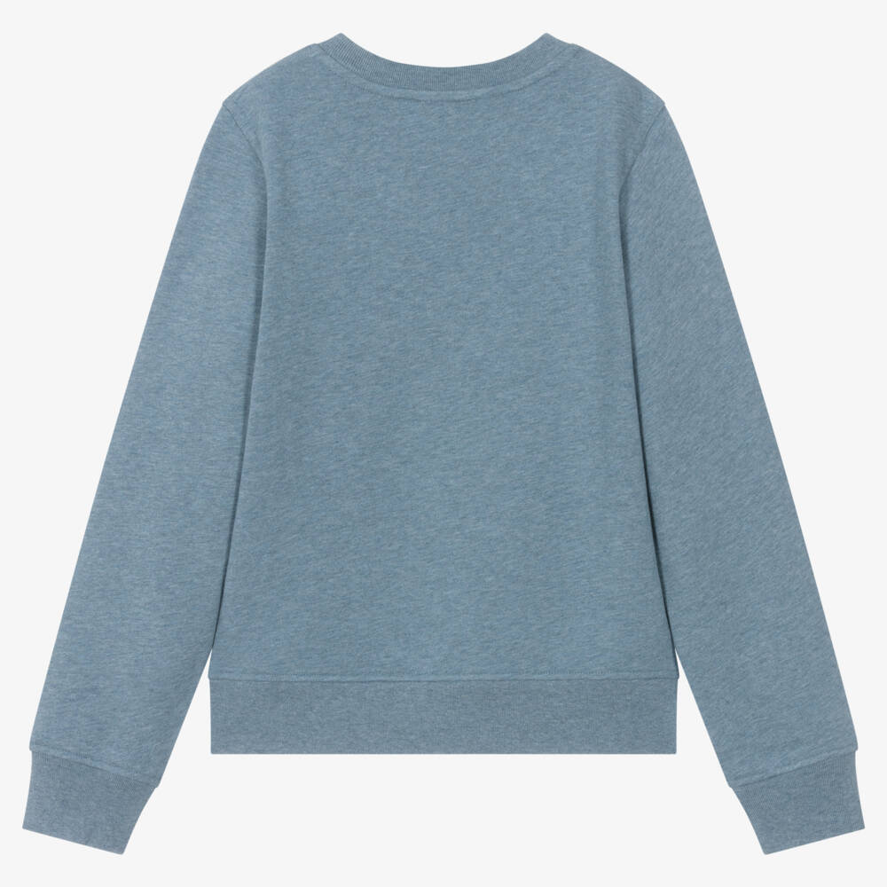 Burberry-Girls Blue Leaf Emblem Sweatshirt | Childrensalon Outlet