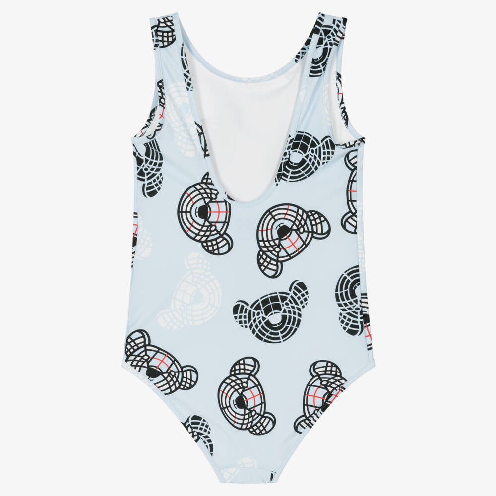 Burberry-Girls Blue Thomas Bear Swimwear | Childrensalon Outlet