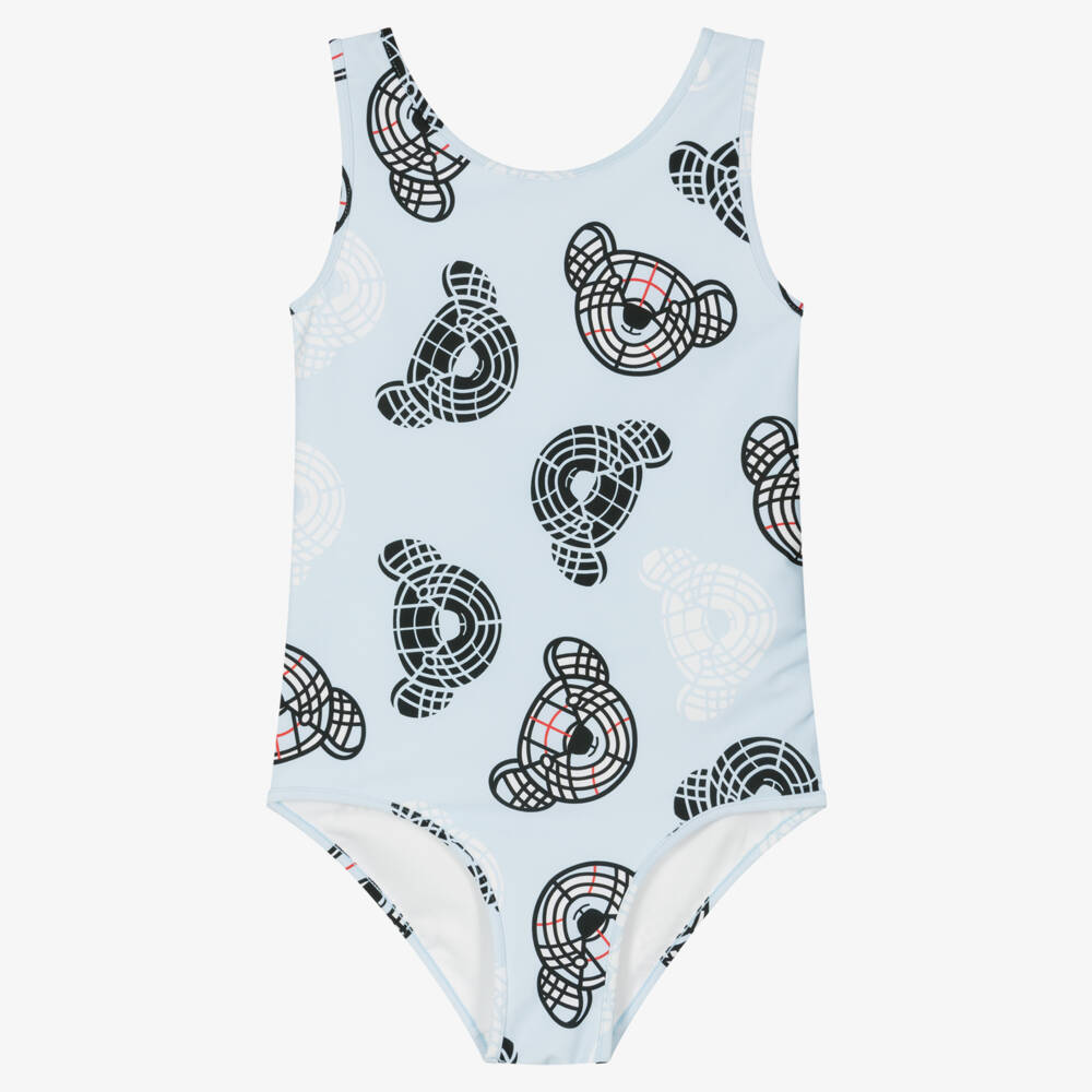 Burberry-Girls Blue Thomas Bear Swimwear | Childrensalon Outlet