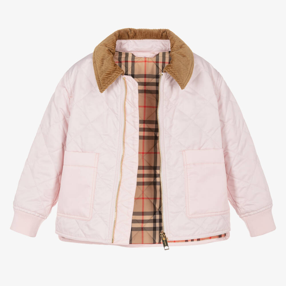 Burberry-Girls Blush Diamond Quilted Coat | Childrensalon Outlet