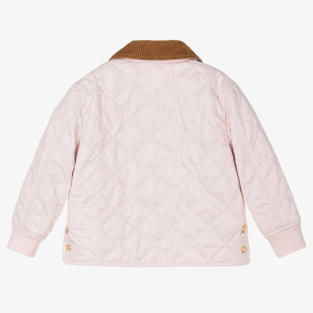 Burberry-Girls Blush Diamond Quilted Coat | Childrensalon Outlet